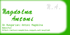 magdolna antoni business card